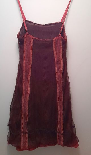 Vestido y chaqueta estilo vintage rosa- burdeos