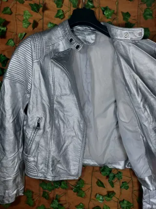 Giacca Chiodo Donna Silver