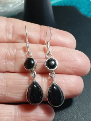 Pendientes Plata Ley onix