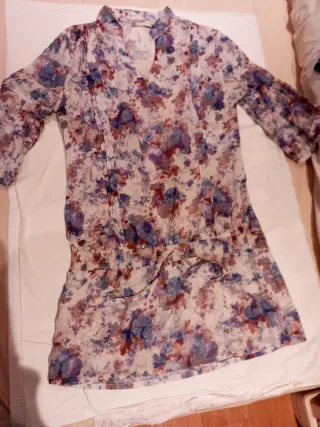 Vestido fino mujer algodón estampado