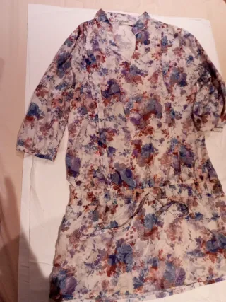 Vestido fino mujer algodón estampado