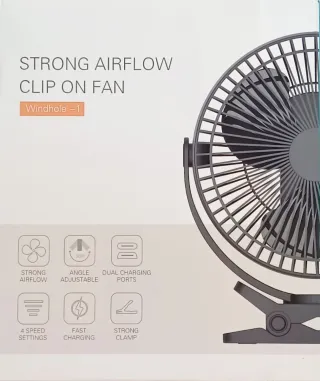 Ventilador portátil con pinza y USB