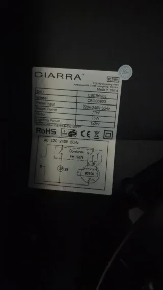 Campana extractora CIARRA 630x120x540MM