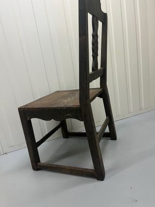 Silla rústica antigua madera castaño/nogal