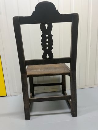 Silla rústica antigua madera castaño/nogal