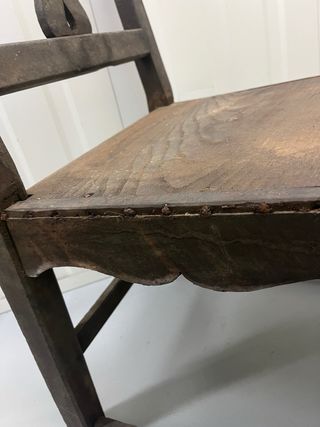 Silla rústica antigua madera castaño/nogal