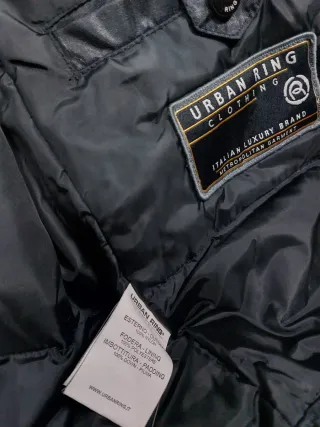 Cappotto lungo uomo imbottito Urban Rings nero