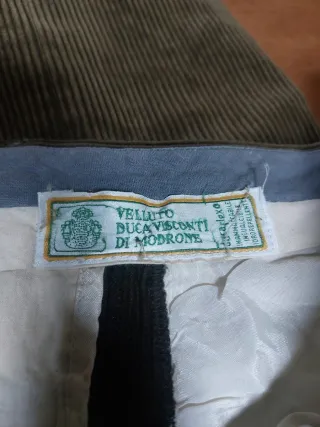 Vintage Pantaloni Uomo Velluto a Coste Marroni