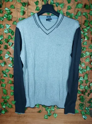 Maglione Armani Jeans Uomo con scollo a V grigio