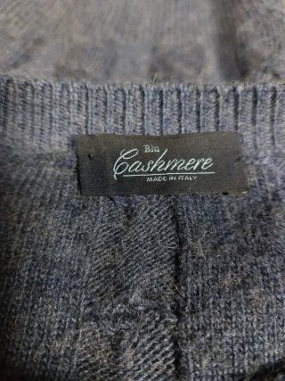 Maglione Uomo Cashmere Blu Intrecciato M