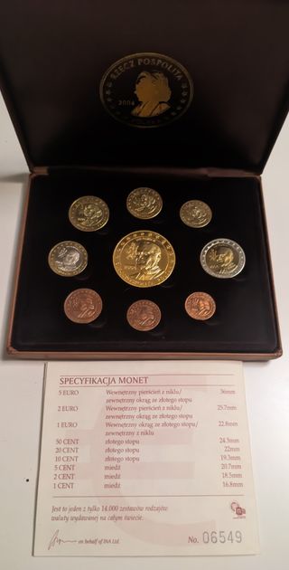 Monedas Euro Polonia 2004 Prueba/Prototipo estuche