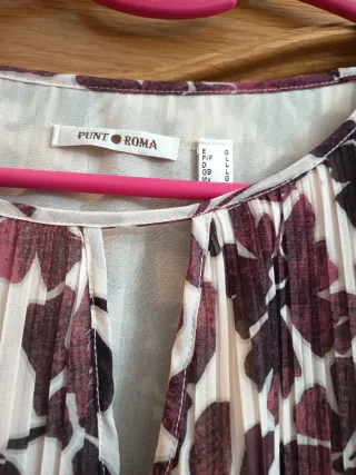 Blusa Punto Roma Plisada Estampada Talla G