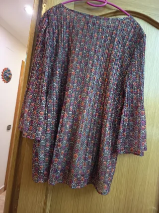 Blusa Punto Roma plisada colores Talla G