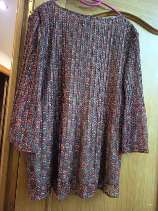 Blusa Punto Roma plisada colores Talla G