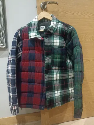 Chaqueta Zara cuadros acolchada