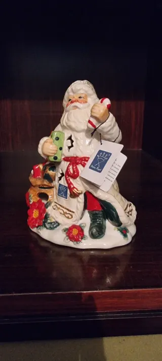 Portacandele Babbo Natale in porcellana