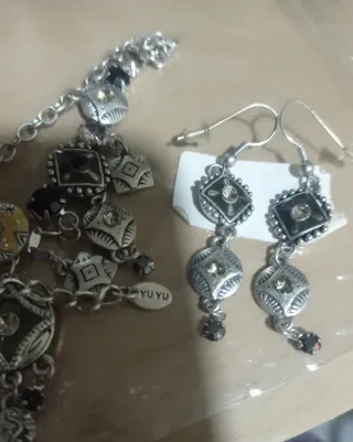 Conjunto collar y pendientes Boho chic vintage