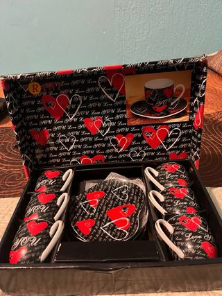 Taz02-Juego de tazas de cerámica Love You