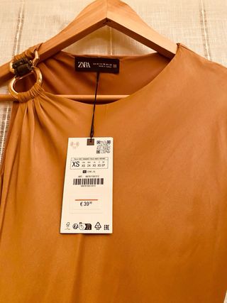 Vestido largo Zara marrón