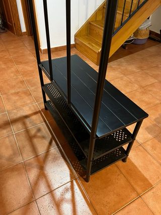 Perchero Zapatero Negro Metal