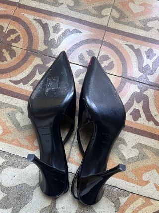 Sandalias Saint Laurent Puntiagudas Rosa y Negro