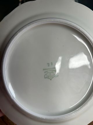 Mantequillera de porcelana alemana  flores azules