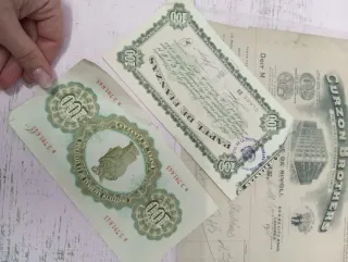 Papel de Finanzas Antiguo - Bolsa