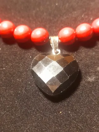 Collar Piedra Cinabrio y Colgante Ágata