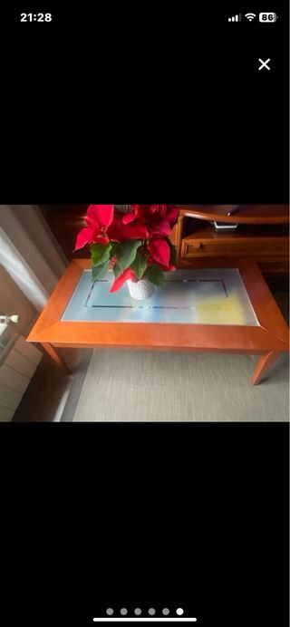 Mesa de centro madera y cristal