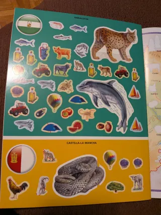 Atlas de España y sus animales con 300 pegatinas
