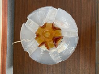 Lámpara Mazzega Vintage Cristal Metal Años 70