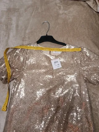 Vestido de fiesta lentejuelas dorado