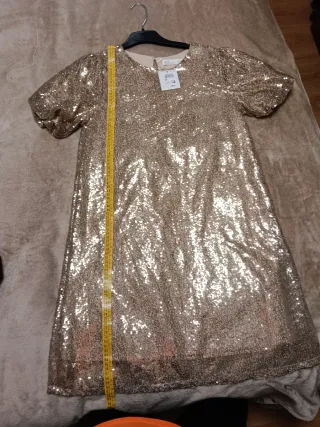 Vestido de fiesta lentejuelas dorado