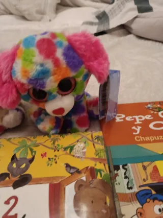 Lote de libros y peluches para José