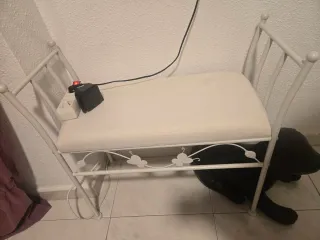 Banqueta banco metal blanco