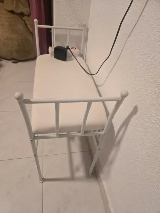 Banqueta banco metal blanco