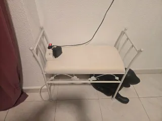 Banqueta banco metal blanco