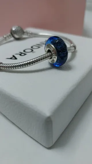 Charm Pandora Cristal Murano Azul.