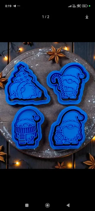 Set 4 formine gnomi Natale