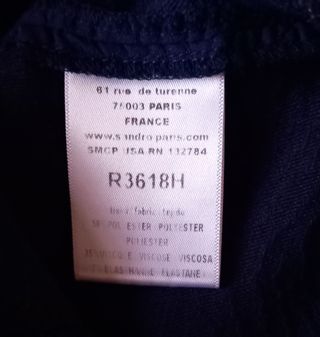 Vestido Sandro Talla S Azul Negro