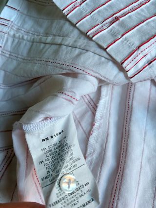 Camicetta vintage a righe rosse senza maniche 50s