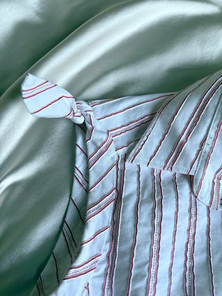 Camicetta vintage a righe rosse senza maniche 50s