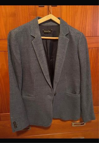 Americana Massimo Dutti azul/gris