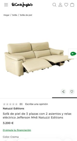 Divano Natuzzi Editions in pelle a 3 posti