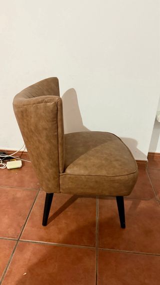 Sillón Marrón Piel Sintética