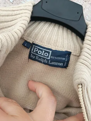 Jersey Polo Ralph Lauren Beige Cremallera