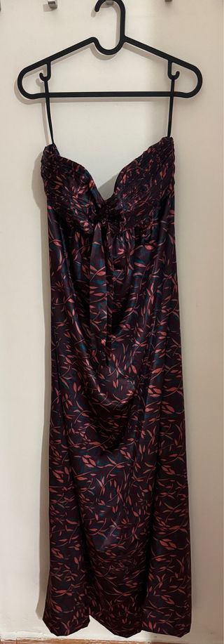 Vestido largo fiesta estampado de raso