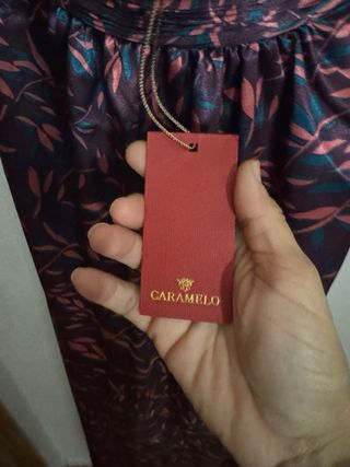 Vestido largo fiesta estampado de raso