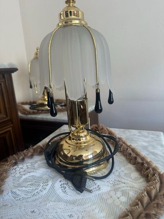 Lámpara de techo vintage dorada y negra