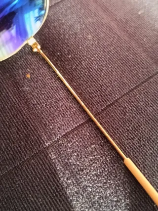 Gafas Ray-Ban Aviator Doradas Lentes Azules